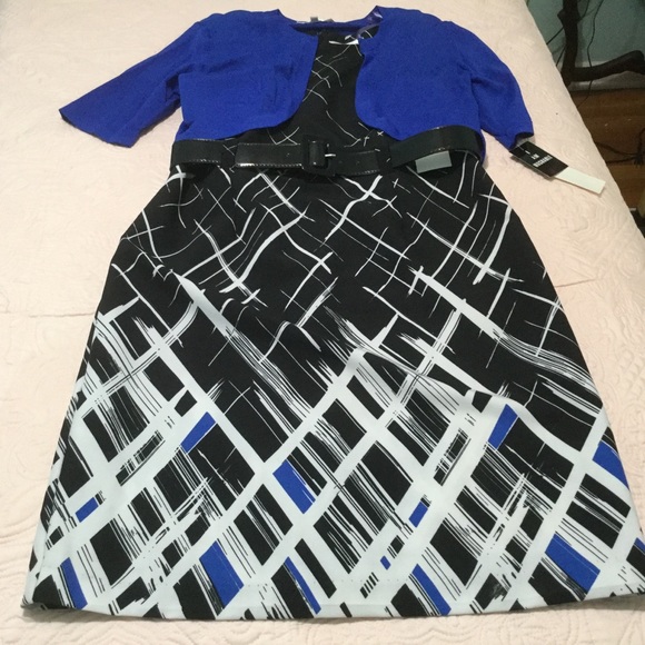 Studio 1 - 2 Piece Black and Blue Dress - Picture 5 of 7